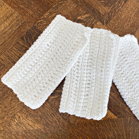 Hand Made Crocheted Kitchen Dishcloths Set of 3 White New - Picture 2 of 4